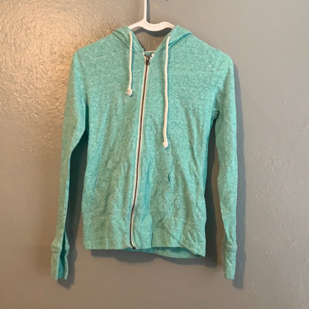 Light Blue Zip Up Sweatshirt